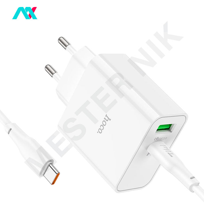 شارژر دیواری 65 وات هوکو مدل C113A PD+QC3.0 همراه با کابل USB-C to USB-C