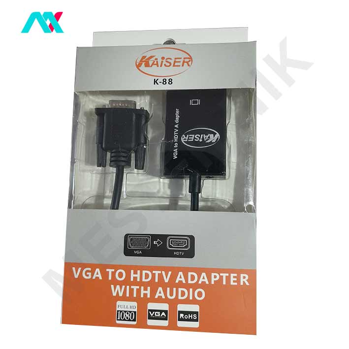 تبدیل VGA به HDMI کایزر با صدا و پاور مدل k-88