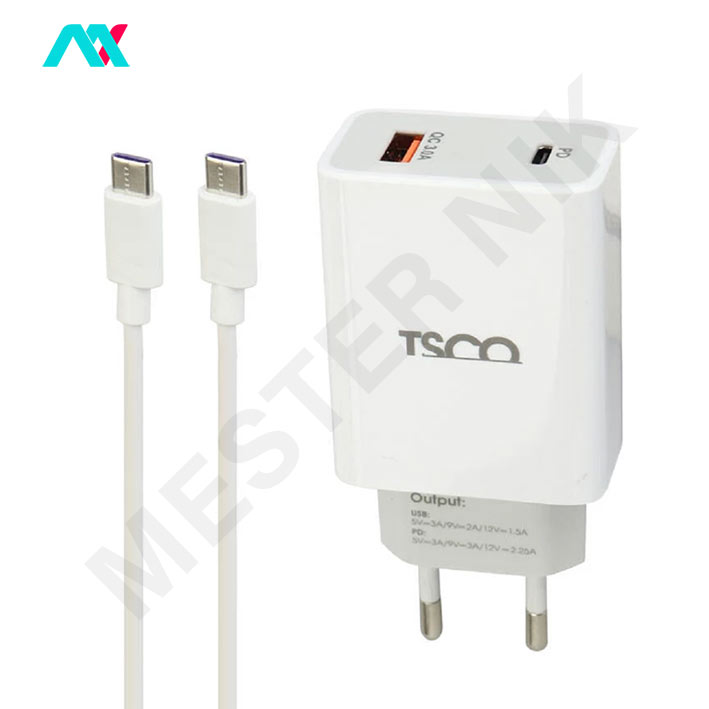 شارژر 27 وات TSCO مدل TTC-60 به همراه کابل Type-C