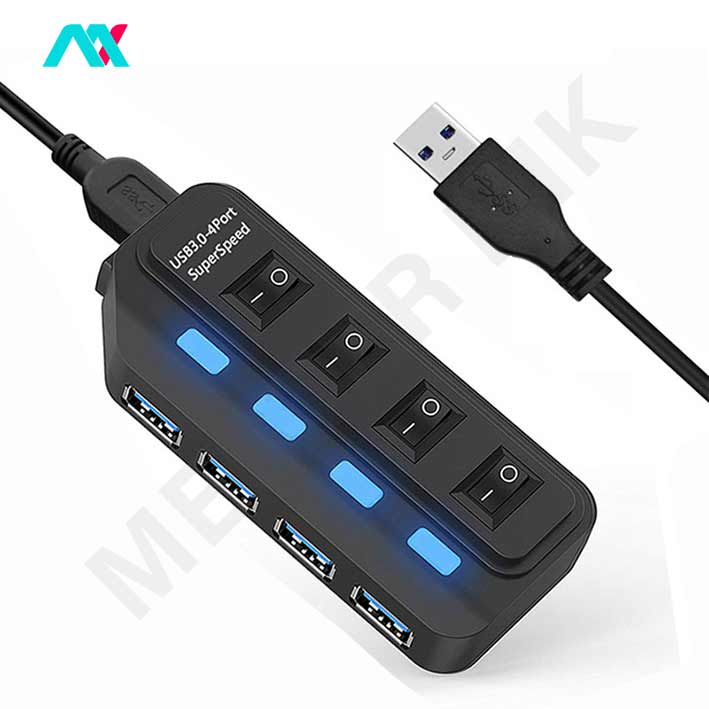 هاب 4 پورت USB3.0 با آداپتور X-NOVA مدل X810