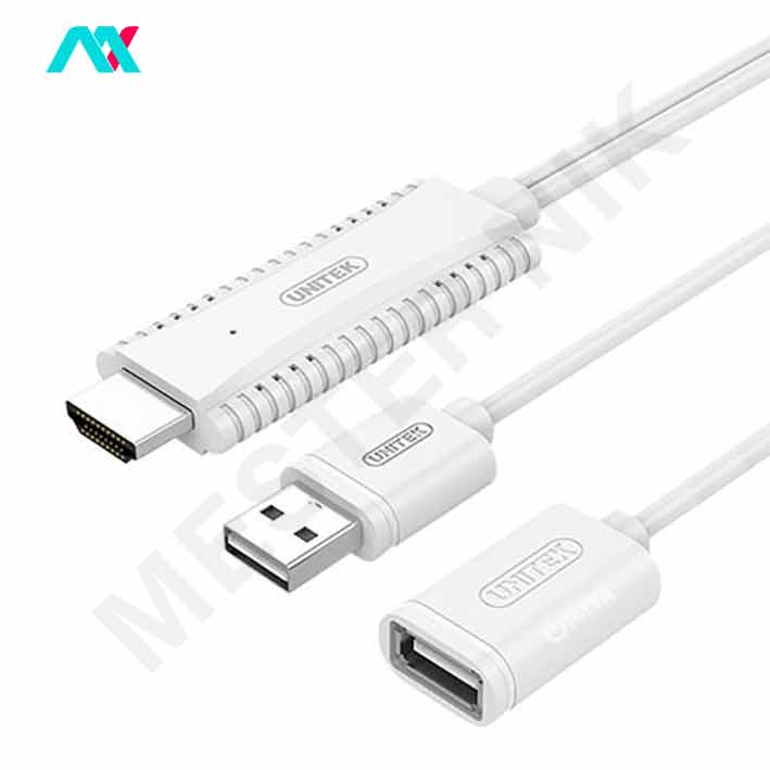 کابل اتصال موبایل به تلویزیون تبدیل USB به HDMI یونیتک مدل M101AWH