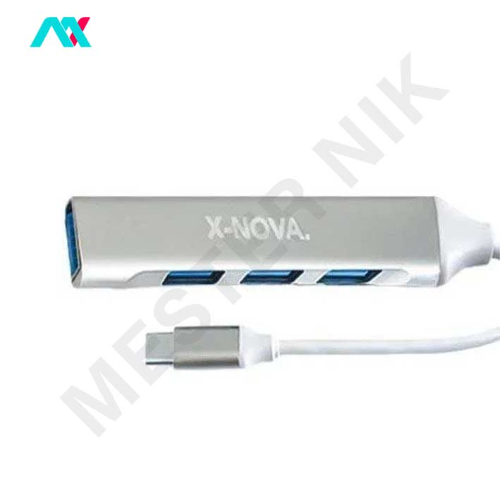 هاب USB3.0 چهار پورت X-NOVA با سری Type-C مدل x910