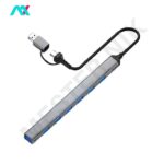 هاب 7 پورت USB3.0 با سری USB-C و USB3.0 پینت مدل P-7602
