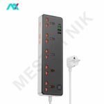 چند راهی برق PD30W + QC3.0 + 5 sockets EU هوکو مدل AC14A