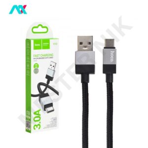 کابل دیتا و فست شارژ 3.0A تایپ سی هوکو