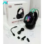 هدست بلوتوثی گیمینگ مانستر مدل MAXSTAR MQH09